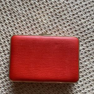 NWT coral clutch with gold detail
